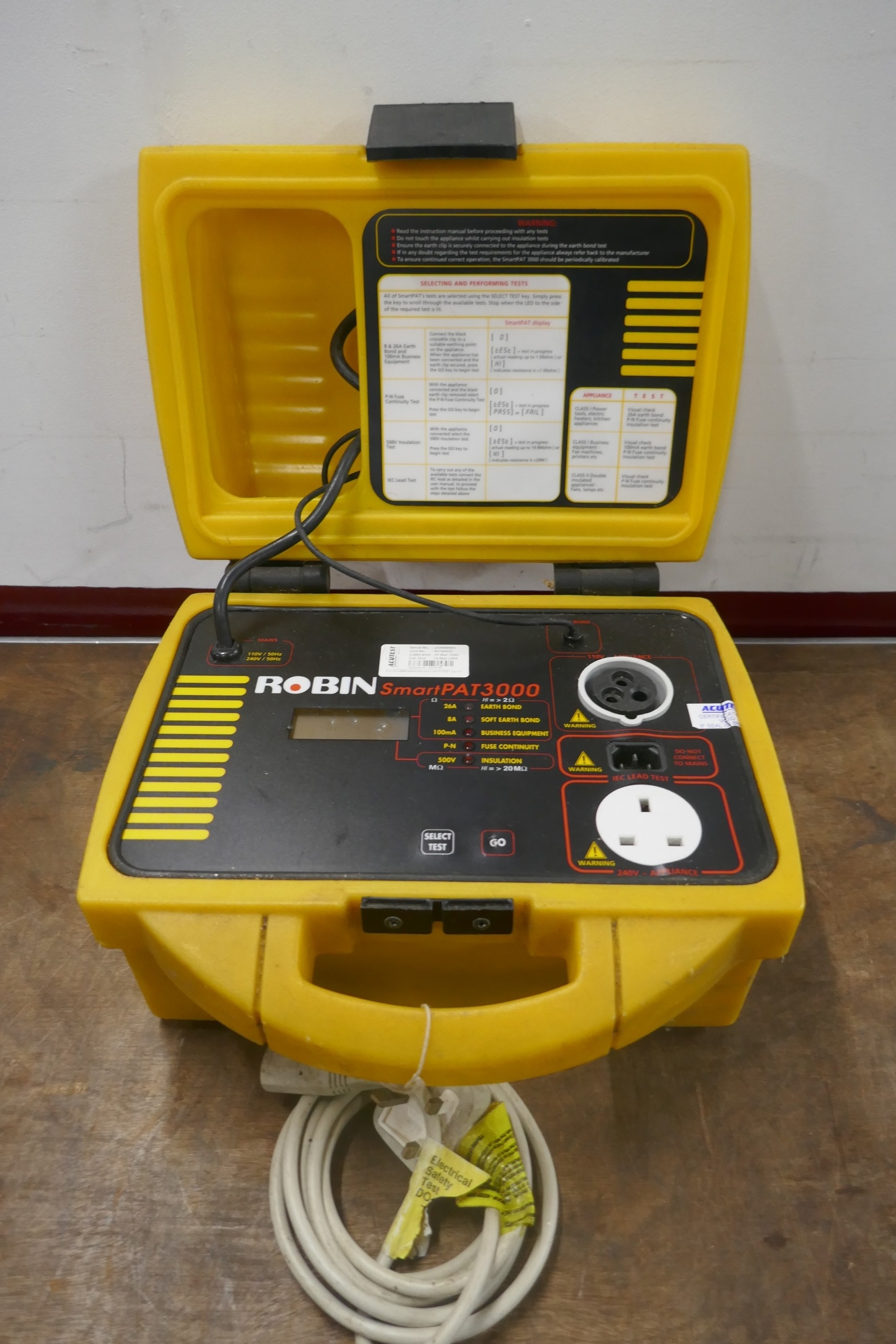 A Robin Smart PAT 3000, PAT testing machine