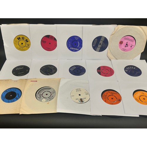 2108 - A large collection of 115 7” vinyl singles, 1960s onwards to include The Beatles, Rolling Stones, El... 