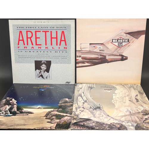 2113 - Twenty-two vinyl LPs and 12” singles, Aretha Franklin, Michael Jackson, Marvin Gaye, Yes, Joni Mitch... 