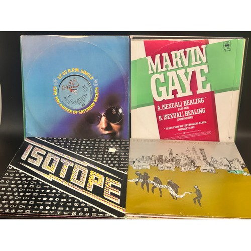 2113 - Twenty-two vinyl LPs and 12” singles, Aretha Franklin, Michael Jackson, Marvin Gaye, Yes, Joni Mitch... 