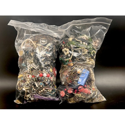 2118 - A collection of costume jewellery, (2 bags)