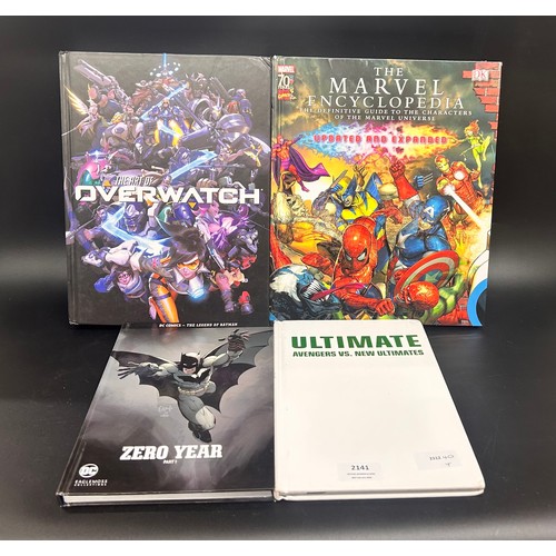2141 - Four books, The Marvel Encyclopedia, The Art of Overwatch, DC Comics Batman Zero Year and Ultimate A... 