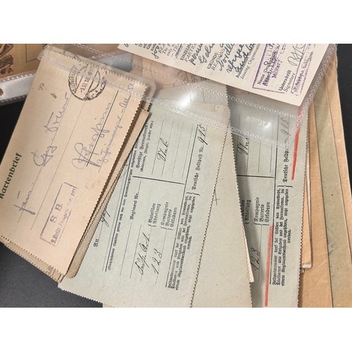 2150 - A collection of World War I and World War II ephemera, letters, service records, cigarette cards, et... 