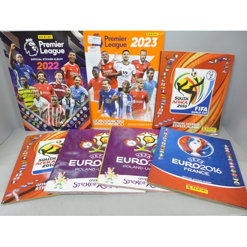 2063 - A collection of Panini football sticker albums - all complete comprising two 2010 FIFA World Cup Sou... 