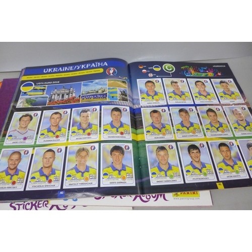 2063 - A collection of Panini football sticker albums - all complete comprising two 2010 FIFA World Cup Sou... 