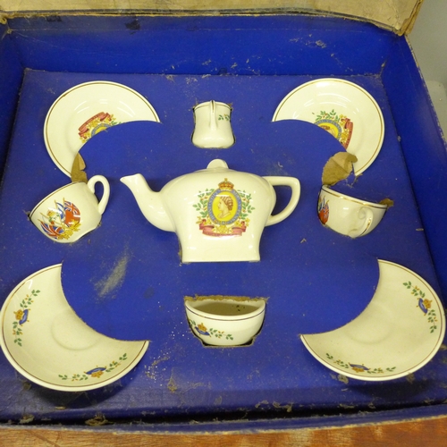 2066 - A Corona Coronation tea set by Cauldon Potteries, box a/f