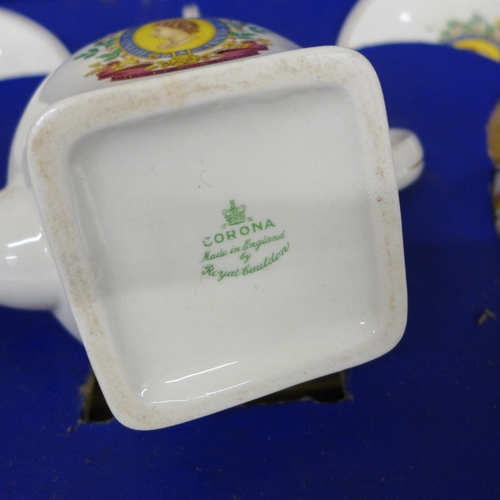2066 - A Corona Coronation tea set by Cauldon Potteries, box a/f