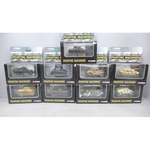 2067 - Nine Corgi Fighting Machines models, boxed