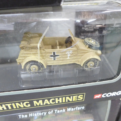 2067 - Nine Corgi Fighting Machines models, boxed