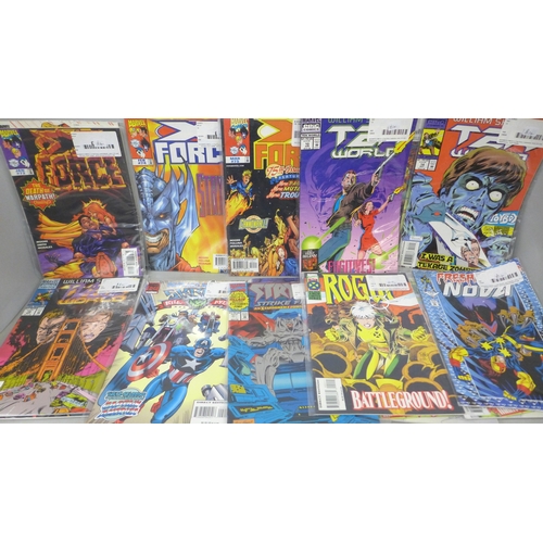 2072 - Twenty five Marvel comics, including Ex-force, Tek World, Skrul, Professor Xavier, etc.