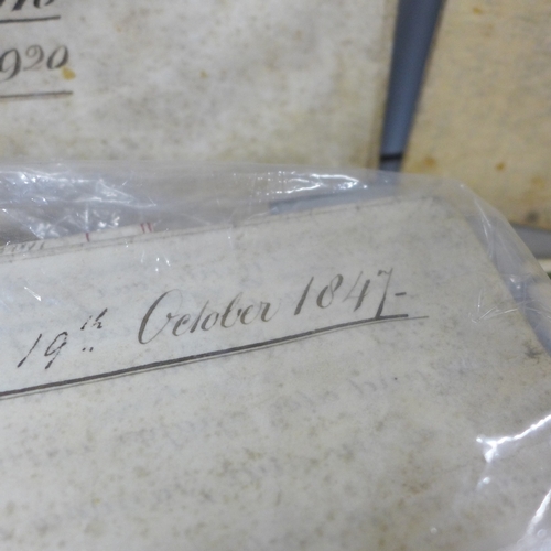 2074 - A collection of mixed ephemera to include Victorian indentures, letters, photographs, other document... 