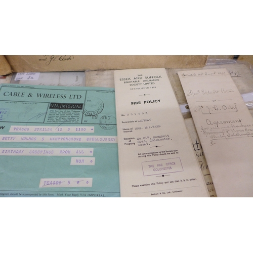 2074 - A collection of mixed ephemera to include Victorian indentures, letters, photographs, other document... 