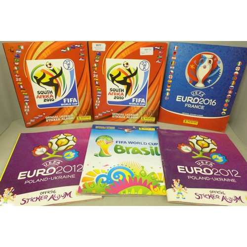 2077 - A collection of Panini Football sticker albums - (all complete apart from 2014 World Cup Brazil whic... 
