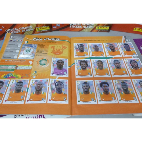 2077 - A collection of Panini Football sticker albums - (all complete apart from 2014 World Cup Brazil whic... 