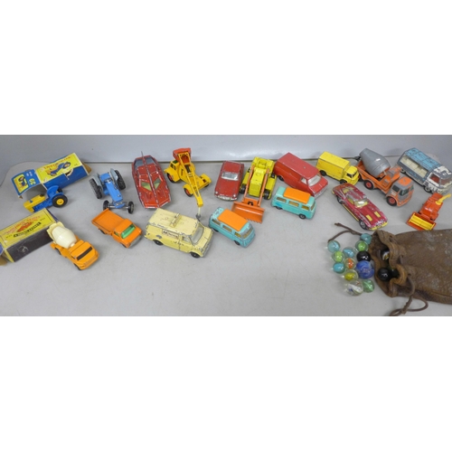 2078 - A collection of die-cast model vehicles including Dinky Toys Spectrum Patrol and a collection of mar... 