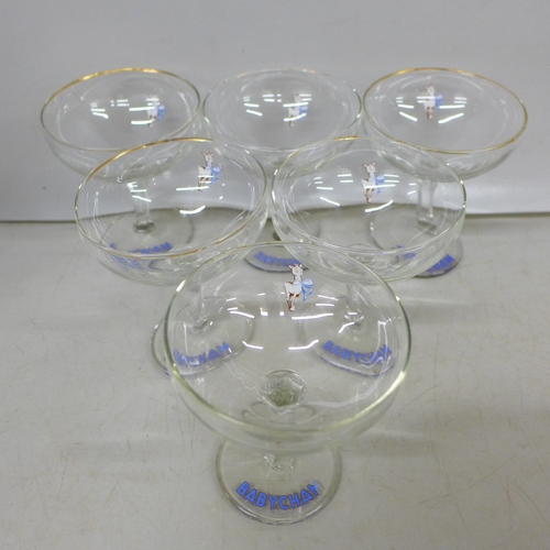 2091 - A collection of six Babycham coupe glasses