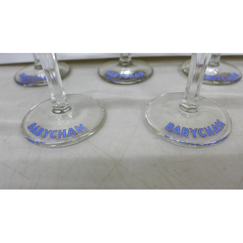 2091 - A collection of six Babycham coupe glasses