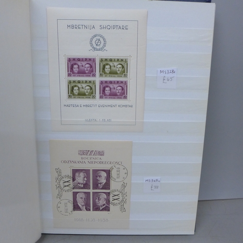2098 - Stamps; a stockbook of better world miniature sheets, (42 sheets with a catalogue value of over £600... 