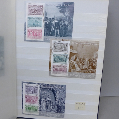 2098 - Stamps; a stockbook of better world miniature sheets, (42 sheets with a catalogue value of over £600... 