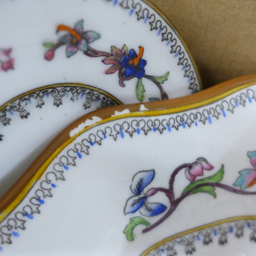 2101 - A Coalport Flower Pot pattern china coffee service comprising coffee pot, seven coffee cans and sauc... 