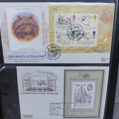 2105 - Stamps; an album of GB first day cover miniature sheet stamps