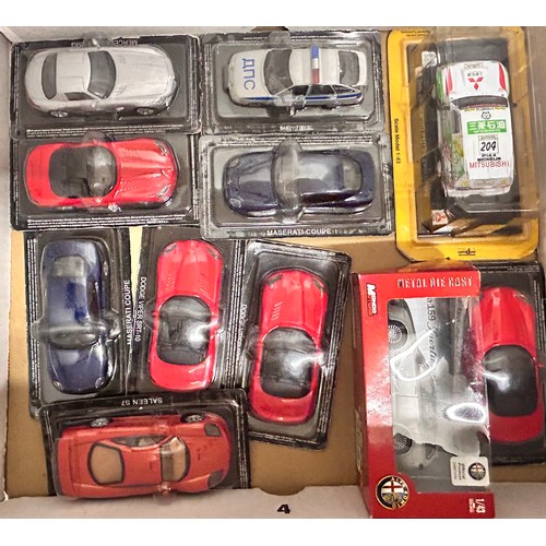 2128 - A collection of die-cast model vehicles including four Fiat 500 dioramas