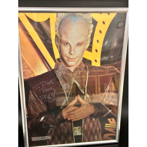 2131 - A Star Wars light sabre, boxed, a model USS Enterprise, a framed Gala Celebrity Premier ticket, a Ba... 