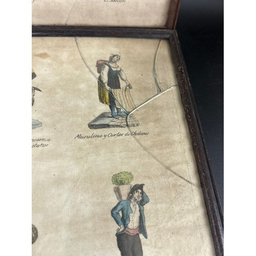 2154 - Four 19th Century framed sketches depicting street traders / sellers, two frames a/f  *Not available... 