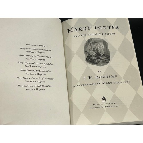 2166 - First edition American Harry Potter and the Deathly Hallows hardback book, published by Arthur A Lev... 