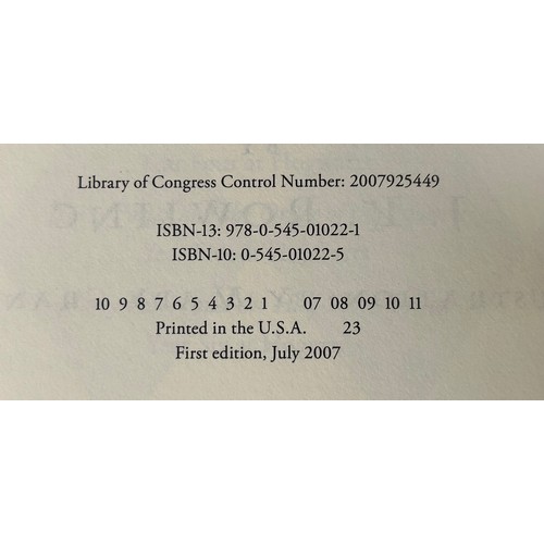 2166 - First edition American Harry Potter and the Deathly Hallows hardback book, published by Arthur A Lev... 