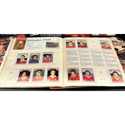 2140 - Nottingham Forest and Brian Clough autobiography, commemorative publications, and a Panini 1978 albu... 