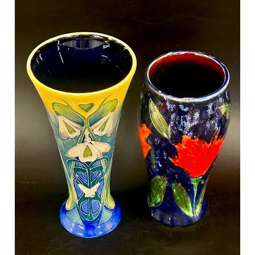 2279 - A Tupton ware vase and an Anita Harris vase (both a/f, repairs to rim), 19.5cm h