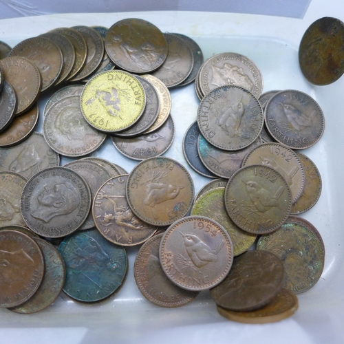 2218 - A collection of 80 farthings, assorted years