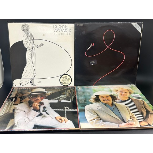 2180 - Sixteen vinyl LP records including Simon and Garfunkel, Chaka Khan, Elton John, Evelyn King, Diana R... 