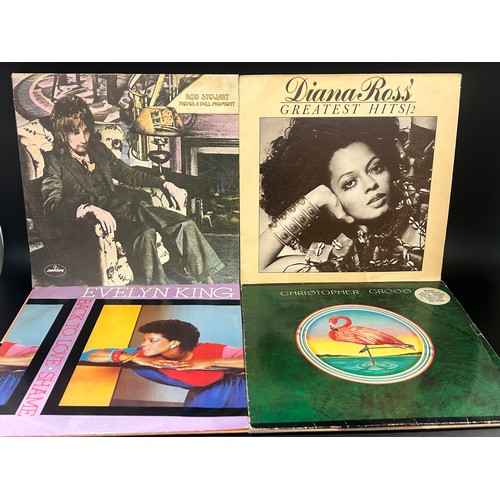 2180 - Sixteen vinyl LP records including Simon and Garfunkel, Chaka Khan, Elton John, Evelyn King, Diana R... 