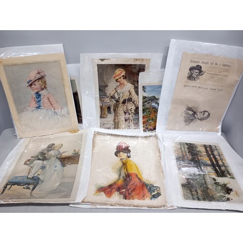 2175B - A collection of nineteen large silk pictures including a portrait marked Beryl, also marked Forman, ... 