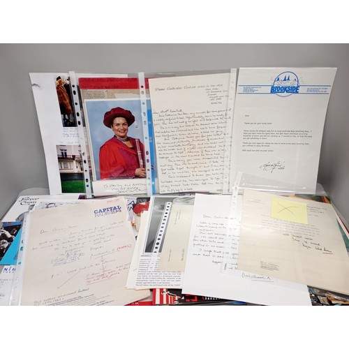 2175C - A collection of TV publicity pictures, Eastenders, theatre publicity cards, fan correspondence inclu... 