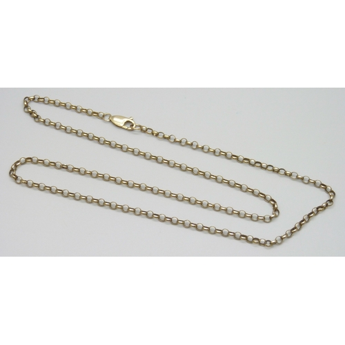 7012 - A 9ct gold belcher chain necklace, 8.1g, 58.5cm
