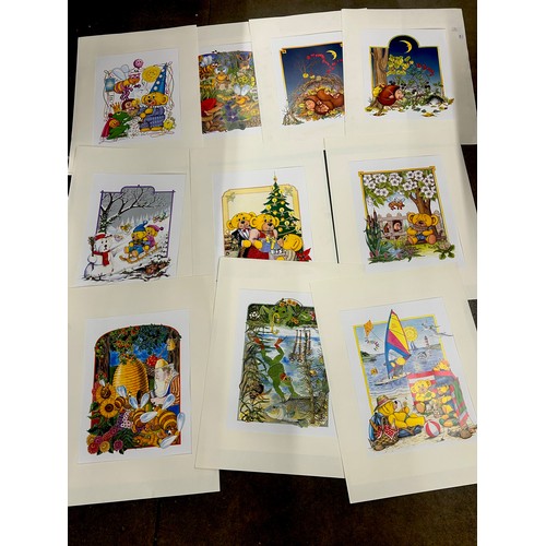 2138 - A set of comic wildlife prints representing seasons of the year, used in German calendar in 1980s (a... 