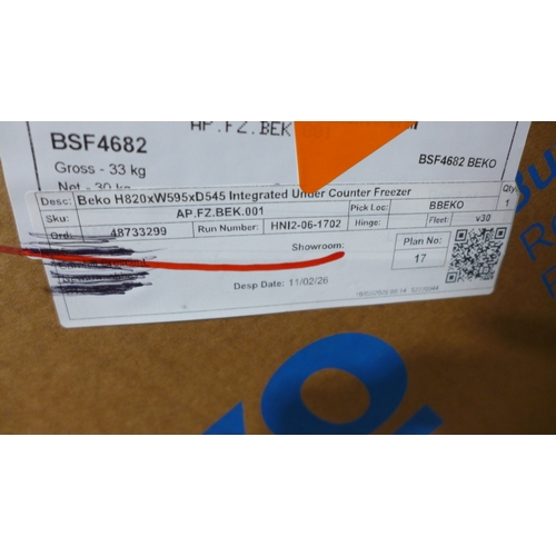 6121 - A Beko integrated freezer (628-246) *This lot is subject to VAT