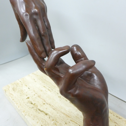 2005 - Lorenzo Quinn, 'El Primer Amor', (The First Love), 251/999, 2001 limited edition sculpture, bronze c... 