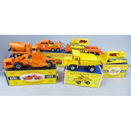 2024 - Six Matchbox Series King Size die-cast model vehicles No 3, 6, K5, K8, K11 & K13, all boxed by Lesne... 
