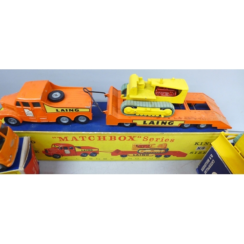 2024 - Six Matchbox Series King Size die-cast model vehicles No 3, 6, K5, K8, K11 & K13, all boxed by Lesne... 