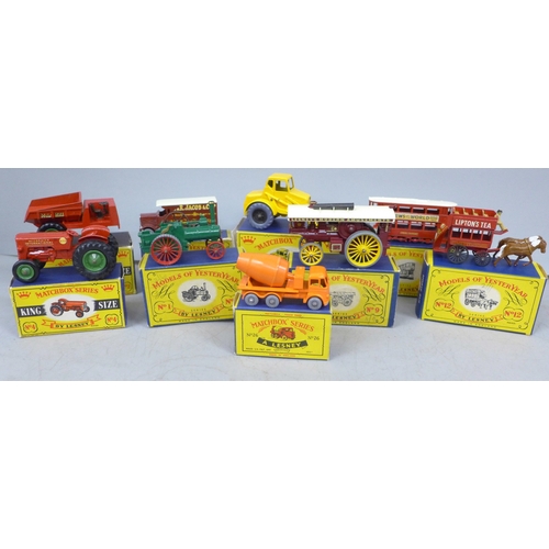2026 - A collection of nine die-cast vehicles, five models of Yesteryear No. 1, 7, 3, 9 & 12, three Matchbo... 