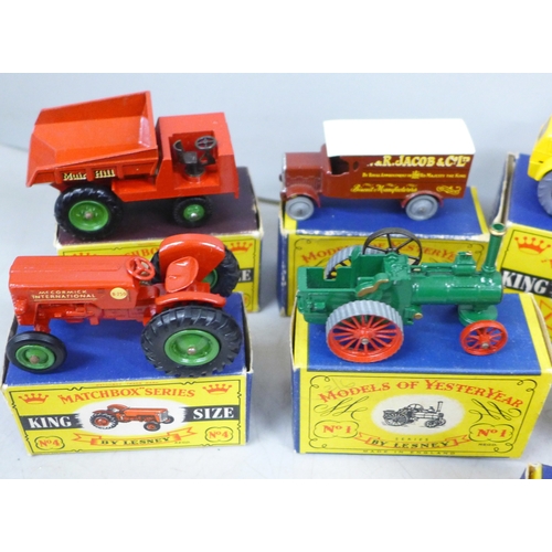 2026 - A collection of nine die-cast vehicles, five models of Yesteryear No. 1, 7, 3, 9 & 12, three Matchbo... 