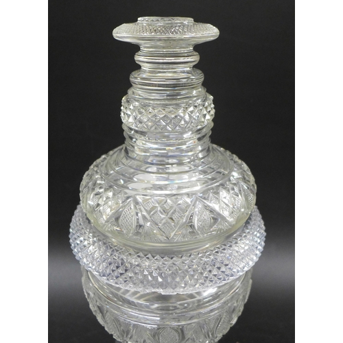 2038 - A 19th Century Irish cut glass sweet meat jar, 28cm