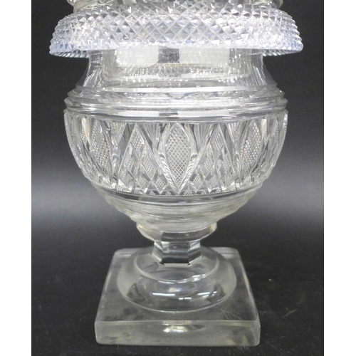 2038 - A 19th Century Irish cut glass sweet meat jar, 28cm
