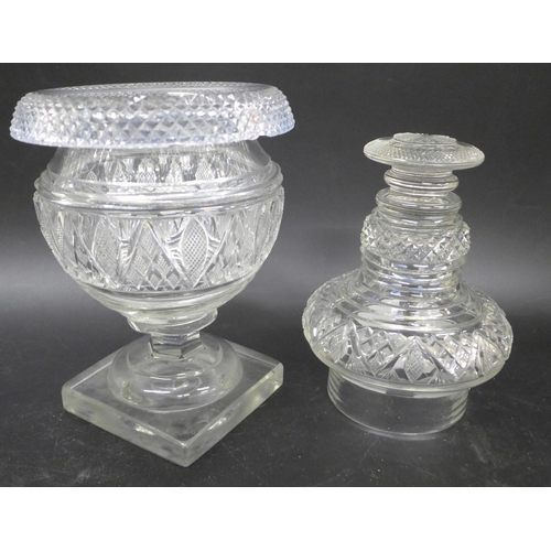 2038 - A 19th Century Irish cut glass sweet meat jar, 28cm