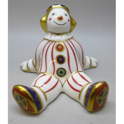 2043 - A Royal Crown Derby Stripy Clown figure/paperweight
