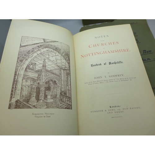 2059 - A collection of Nottinghamshire and church related books including The Churches and Monasteries of t... 